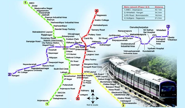 Featured Image of Bangalore Blue Line metro: Stations, Map, Route, and latest updates