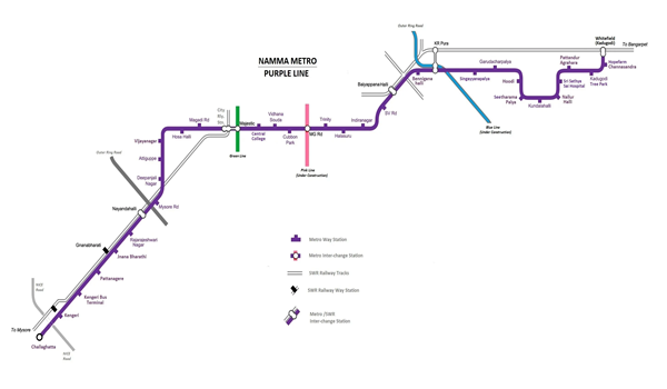 Featured Image of Majestic to Whitefield Metro Stops List